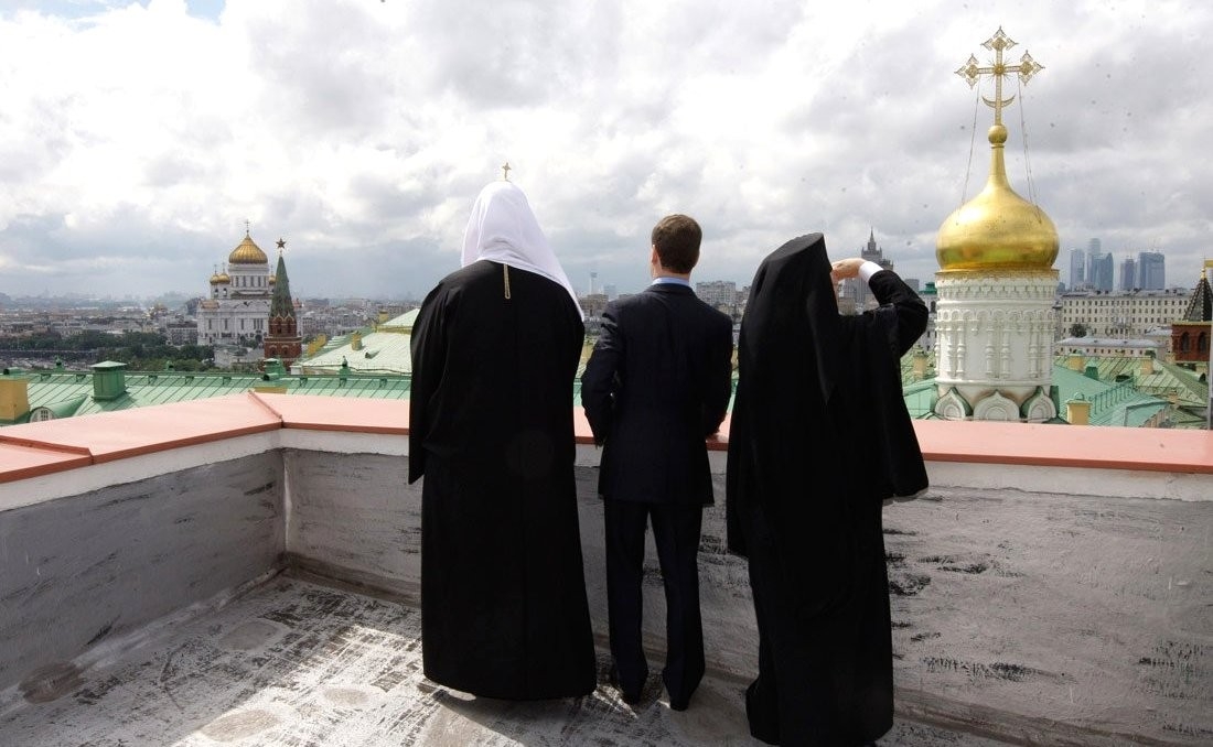 Встреча Дмитрия Медведева с Патриархом Константинопольским Варфоломеем I и Патриархом Московским и всея Руси Кириллом.
Фото: kremlin.ru